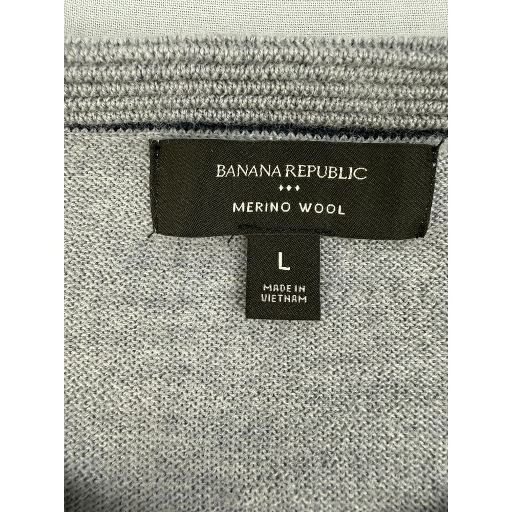 Banana‎ Republic Merino Wool Sweater Gray Crewneck Minimalist L